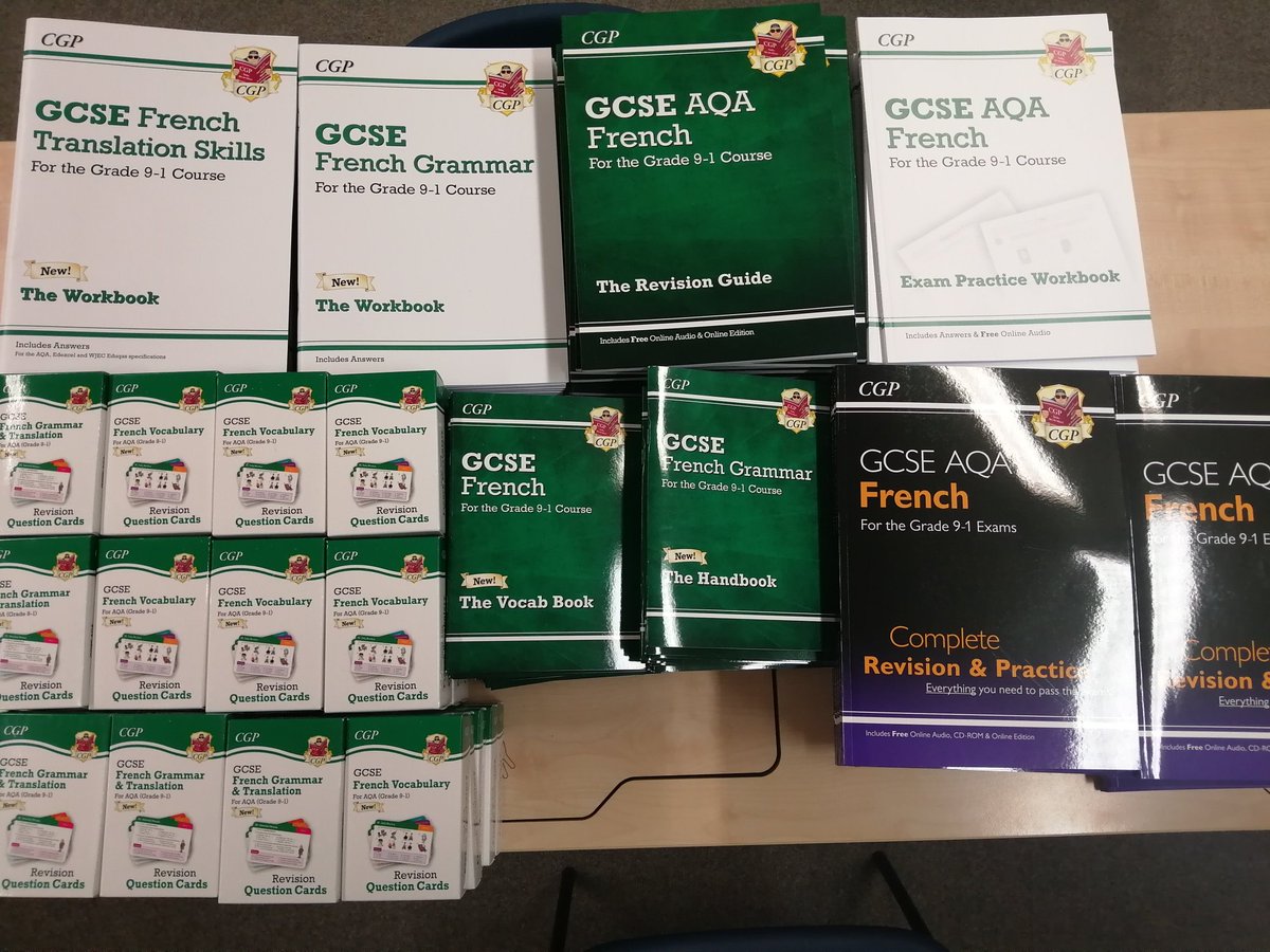 agsbFrench's tweet photo. AGSB GCSE students your new great value revision materials have arrived! I look forward to handing them to you next week, and to hearing how you will enjoy using them. Merci @cgpbooks https://t.co/vB8sOMLCCQ