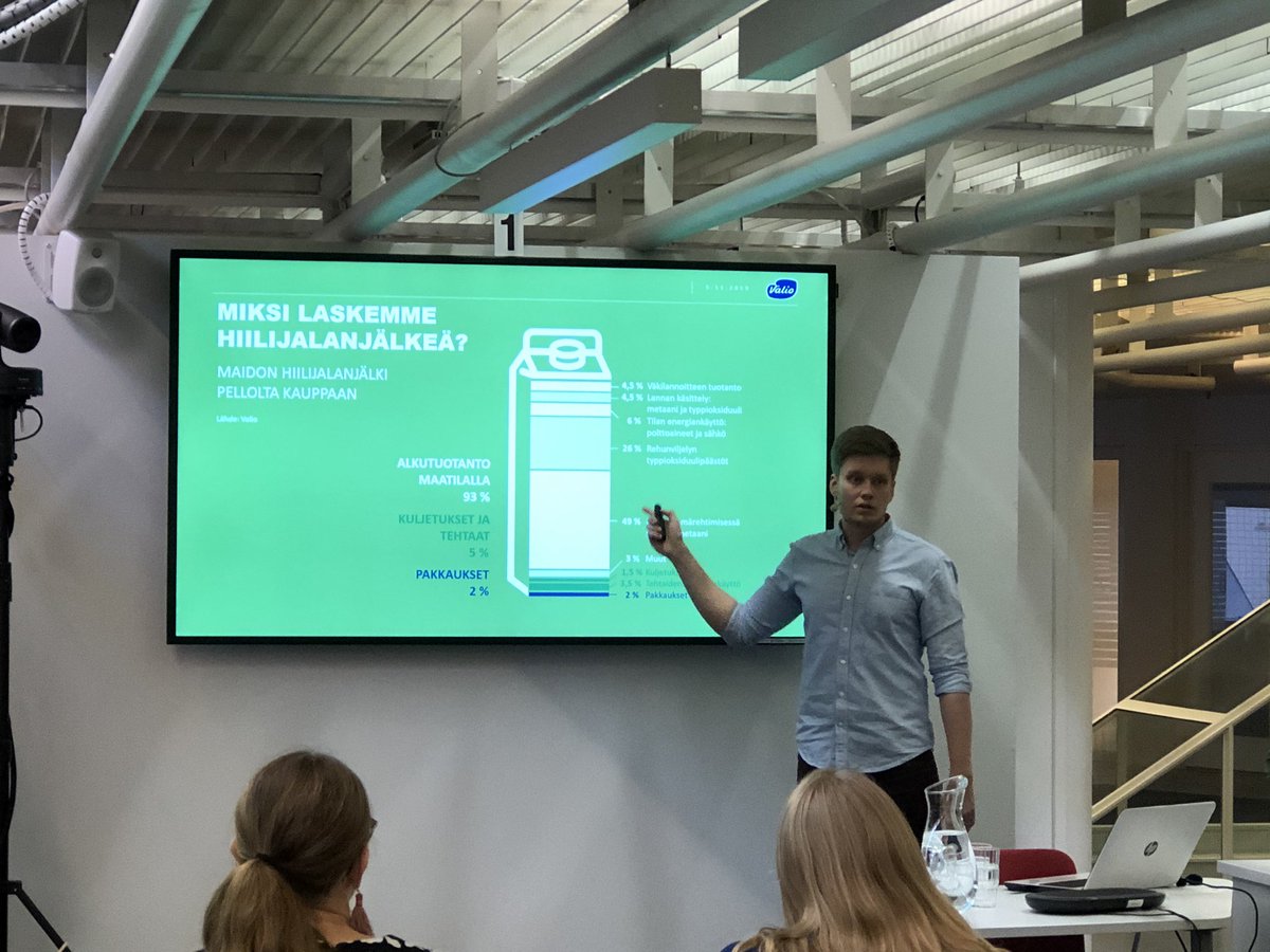 MetsoNina's tweet photo. Maidon hiilijalanjäljestä suurin osa muodostuu maitotilalla. Siksi panostamme #hiiliviljely yn #valiofoodsolutions #vastuullisuusseminaari https://t.co/nfIDSJkssx