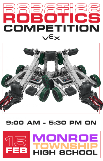 MonroeTwpHS's tweet photo. The Monroe Township High School Robotics Competition Teams have been competing in the VRC Tower Takeover Challenge this season at various locations in the state and have been improving their designs and enjoying the process of building the robots to meet the requirements. https://t.co/JStYdR8WYG