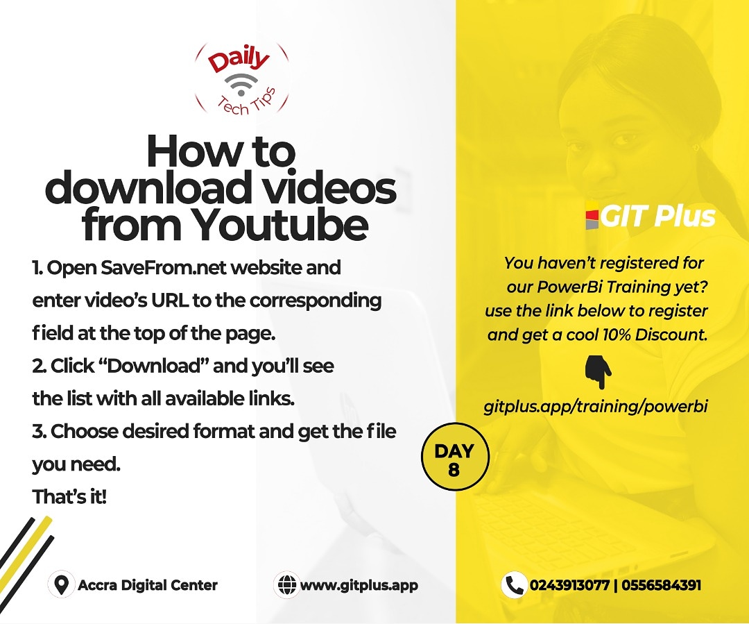 gitpluspage's tweet image. How to download videos from YouTube.
#Gitplus
#DailyTechTips
#softwareDevelopment
#webDevelopment
#businessautomation
#socialmediamarketing