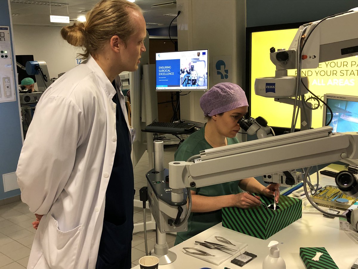 Aesculapius Academy Fundamental Microneurosurgery Techniques - Hands On course going on at Kuopio Microsurgery Center! House full of young future neurosurgeons! Great facility and staff plus enthusiastic trainees - Let’s keep neurosurgery great!!