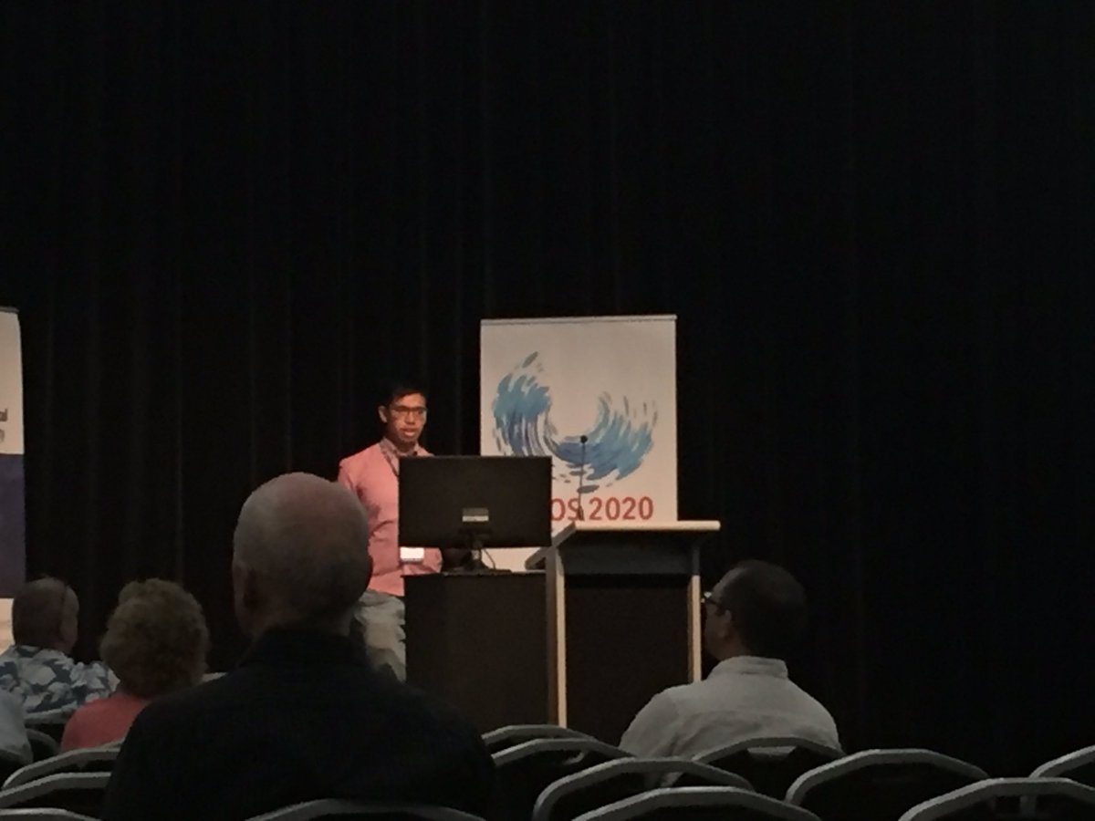 UnimelbESPG's tweet image. Recent ESPG masters grad, Adit, talking about understanding air pollution sources in WA at #AMOS2020