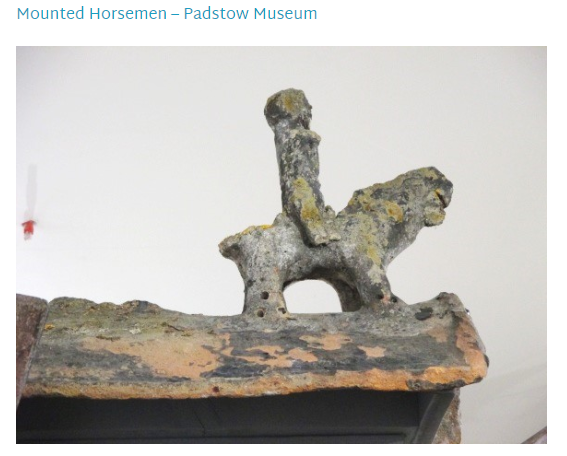 BBCCornwall's tweet photo. A shortlist of eight has been drawn up to become #Cornwall's 'Object of the Year' - a online public vote organised by @CornwallMuseums

This is the Mounted Horsemen ridge tile from @PadstowM 

Read more and vote here ▶️
https://t.co/aTa6n50wS7 https://t.co/7NNXYaTk8S