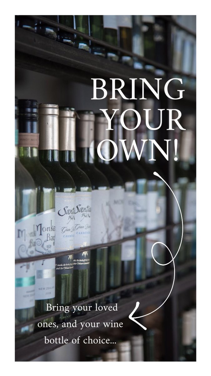 Brighten up your week with #BYO Mondays! 
Order a main at ours on a Monday and enjoy it alongside your own #wine. No #corkage fee and no fuss, just grab your favourite bottle and join us.