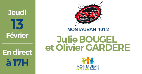 Montauban2020's tweet photo. En direct sur CFM Radio (101.2), entretien avec Julie Bougel et Olivier Gardere de Montauban en Commun 2020 https://t.co/hkXH7yBZCt
#montauban #municpales2020  @CFM_EspritRock https://t.co/up8ixRyo20