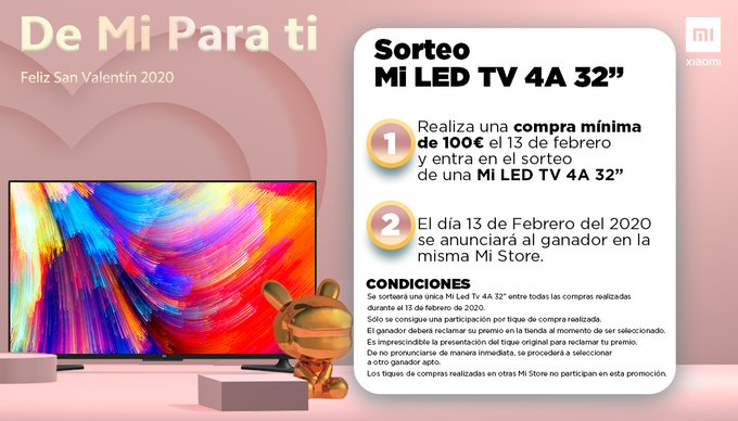 MiStoreSpain's tweet photo. 😍En nuestras #MiStores te flechamos como #Cupido 😍
Acércate este jueves 13 de Febrero para participar en un espectacular sorteo de una #MiLEDTV al realizar compras mínimas de 100€: https://t.co/oB8kshnoTD
¡Te esperamos! https://t.co/hBiGekXwES