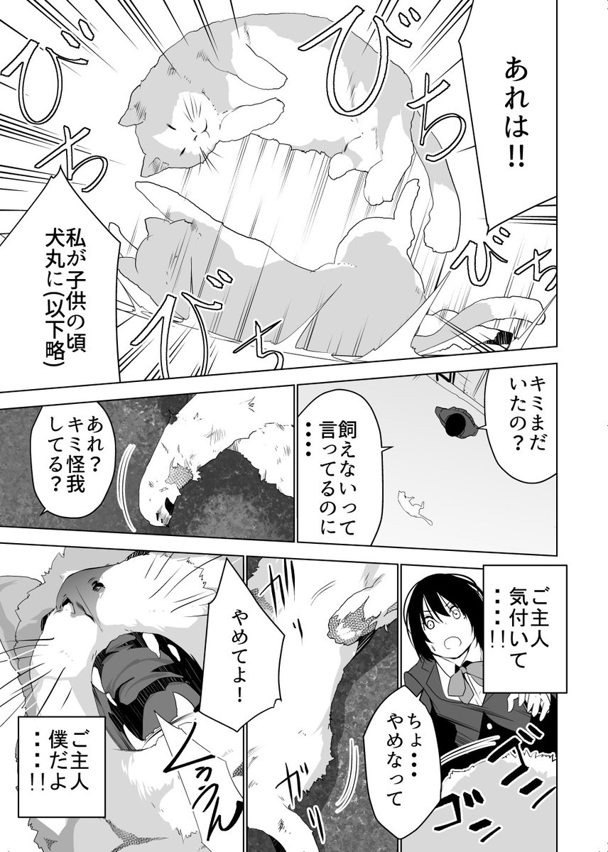 【創作漫画】
ニャンコに転生したワンコが飼い主に気付いてもらおうとする話(3/3) 