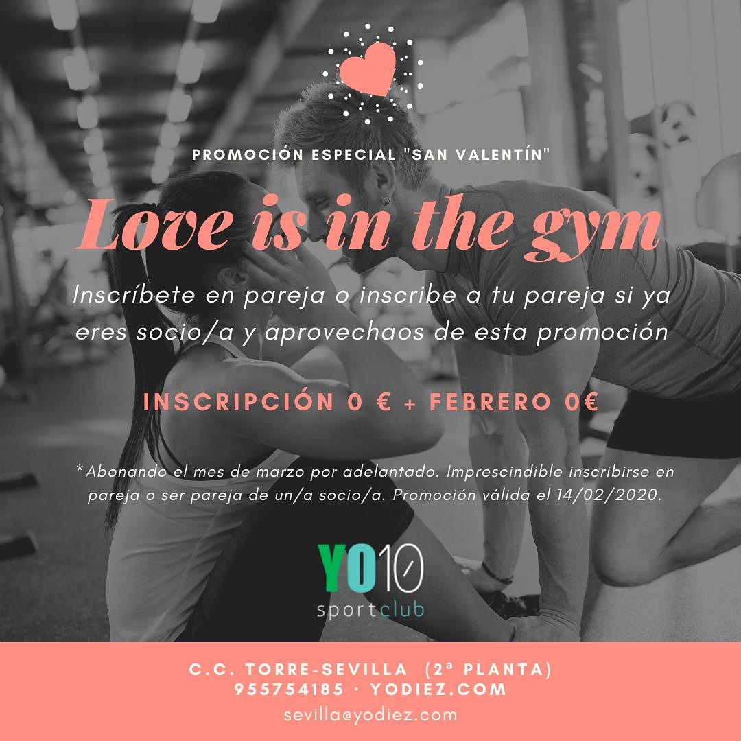 yo10sevilla's tweet image. ❤️SÚPER PROMOCIÓN VALENTÍN FITNESS❤️ 
👉 INSCRIPCIÓN 0€ + FEBRERO 0€ 
Inscríbete en pareja o inscribe a tu pareja si ya eres socio/a de YO10 Sport Club y aprovecha esta súper promo❤️❤️#yo10 #yo10sevilla #promosanvalentin #promogym #promofitness #promosevilla