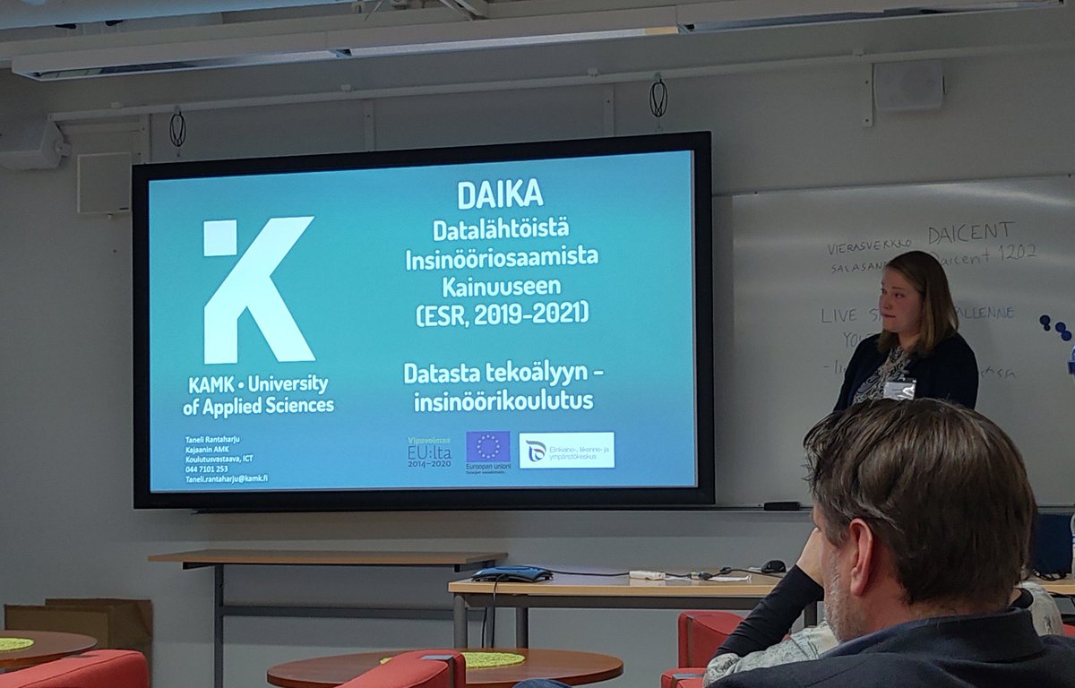 Kajaanin Ammattikorkeakoululla tänään vieraita ministeriöistä (TEM ja OKM) ja VTT:ltä tutustumassa KAMKin Datasta tekoälyyn ja Kajaanin suurteholaskenta keskittymiin. #KAMK #Kajaani #CSC #CEMIS