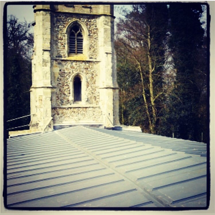 Off with the copper - Single ply fitted  to this lovely church in Essex #Essex #Church #Singleply #copper #roofer #roofinguk #roofingchat #roofersuk #bowllergroup