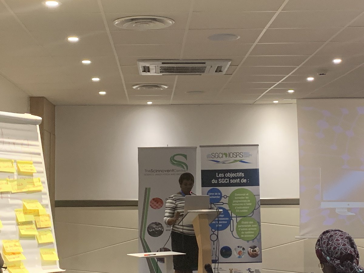 Asiti's tweet photo. Ms @NodumoDhlamini speaking about M&E by councils: says there is inconsistency in how SGCs measure their impact thus MEL needs to be strengthened. Intentional effort ti plough back what is learnt is key for a functional MEL system. #BuildingScienceSystems @GussaiHS @SGCIAfrica https://t.co/VGNl3EhGyS