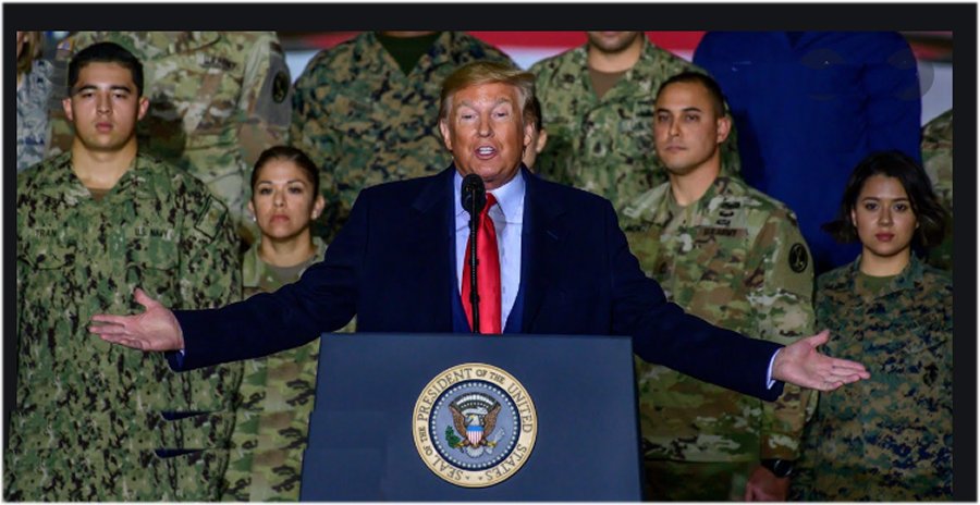 peebrock's tweet photo. Why POTUS budgets too much money for arms? 
He thinks 2020 will result in a rubber-stamp legislature and reverse the 2 term limit for POTUS. He becomes "Pres-4-Life". Some states will rebel. POTUS to the Pentagon: "Tell central casting I need my warriors to kill those rebels". https://t.co/ny1fkM1EBs