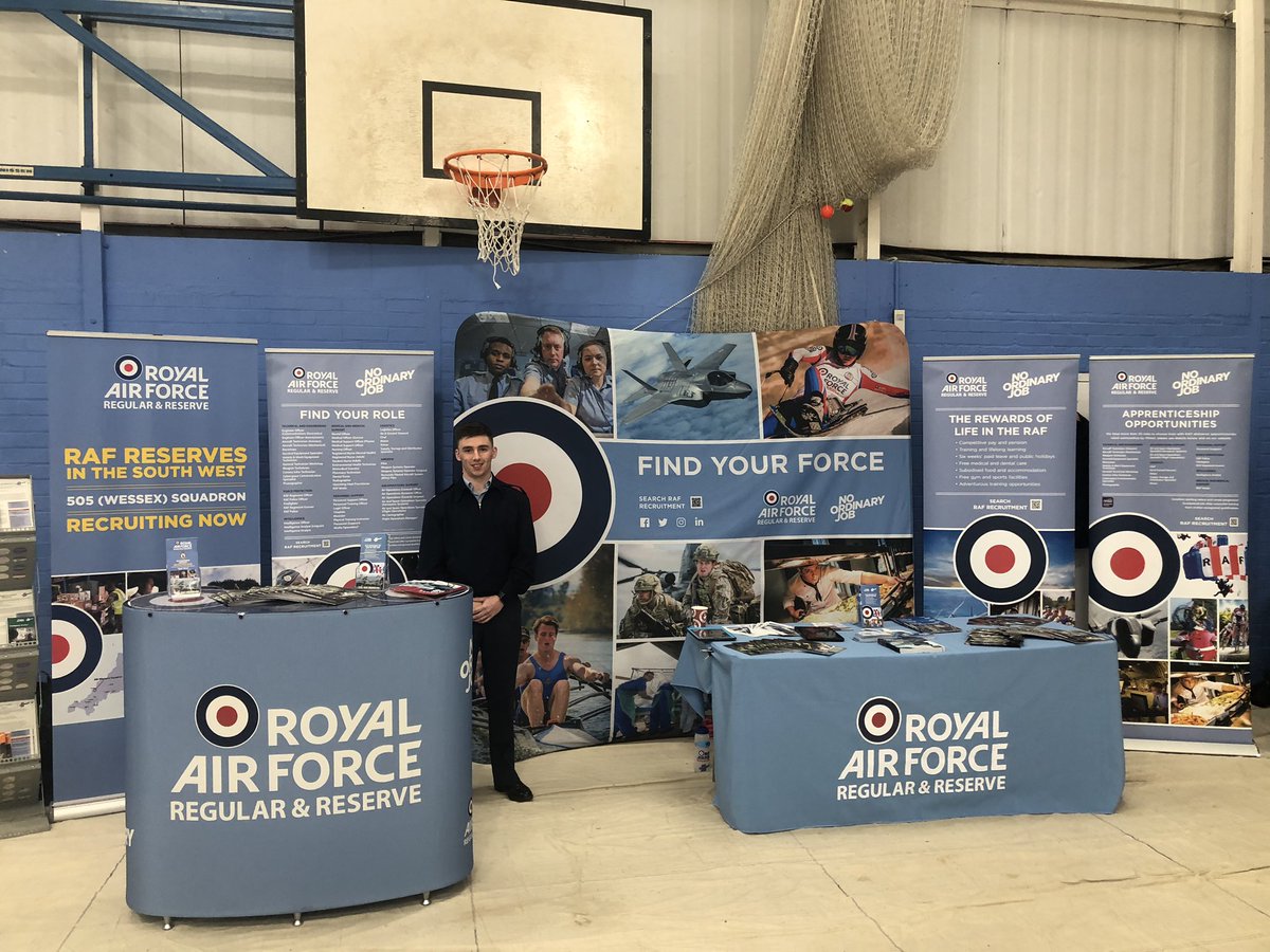 Come see the RAF careers team <a href="/YeovilCollege/">Yeovil College</a> . We will be here talk about the multiple apprenticeship opportunities available in the RAF for individuals aged 16-47.  These jobs pay £20,000 on completion of training and are complimented with other life benefits.