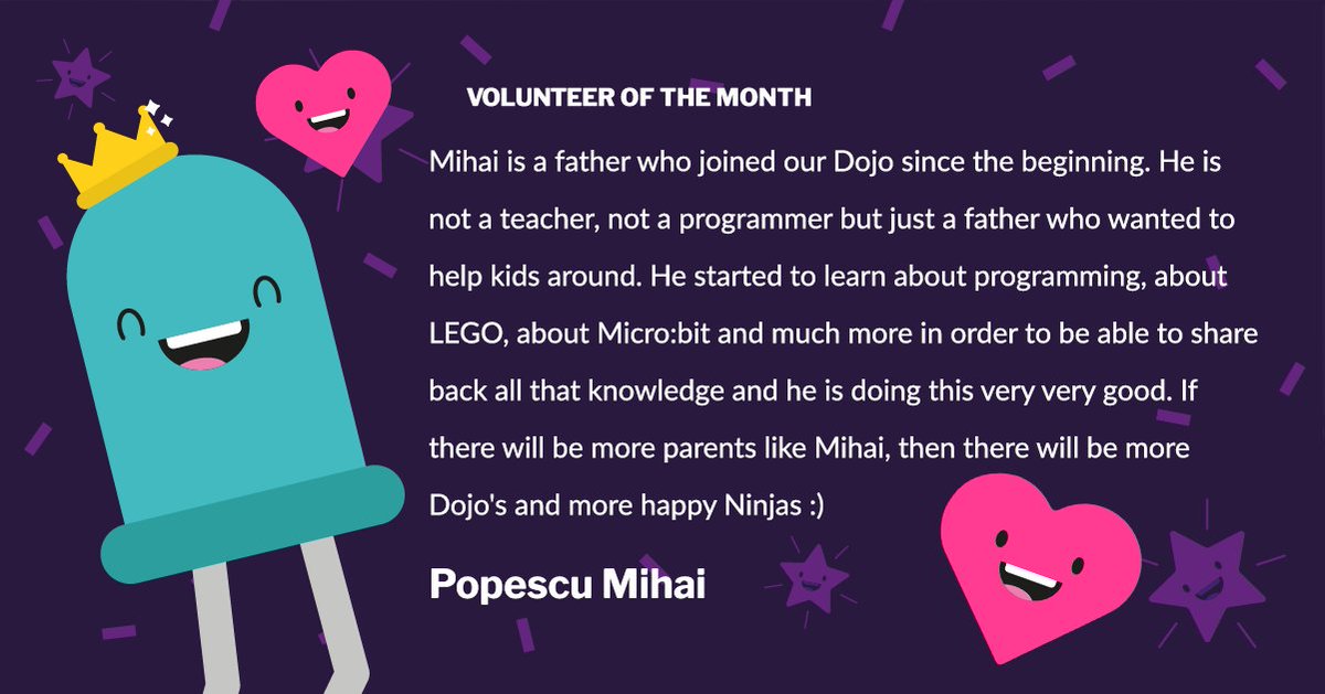 CoderDojo's tweet image. To celebrate our love for volunteers, we’re sending stickers to everyone who submits a nomination for Volunteer of the Month between now and February 14th 😍
So get nominating! 🎊 
docs.google.com/forms/d/e/1FAI…
#CoderDojoVolunteer #ValentinesDay