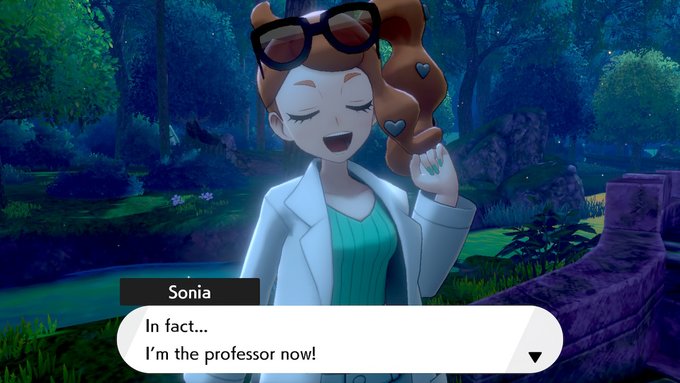 "Welcome to the Pokemon Lab. My name's Professor Sonia. I took over after my grandma. You need anything?"

Her wife is Gym Leader @ShiniestNessa  and her daughter is shapeshifter 
@Ultra_Anything
 
-No lewd!

-#PokemonRP

-RT?

"Have fun on your journey. I'll be rooting for you."