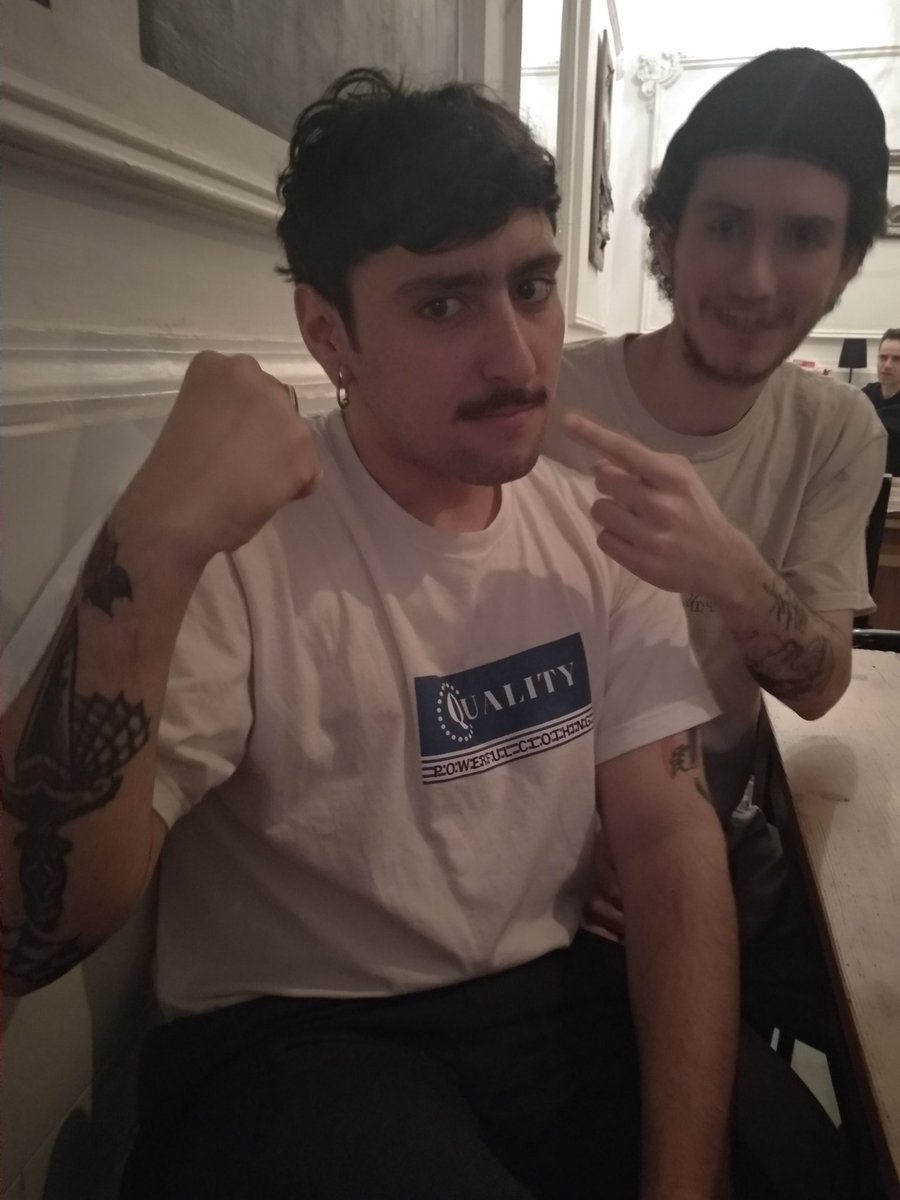 yoshielgordo's tweet photo. El sábado del festival será el pseudodebut de La Vorágine aka Víctor and the gang. 

El bigote más icónico de Madrid junto peña de Chloral y Arma X rockeando muy muy rápido. https://t.co/fkJPOjBidA