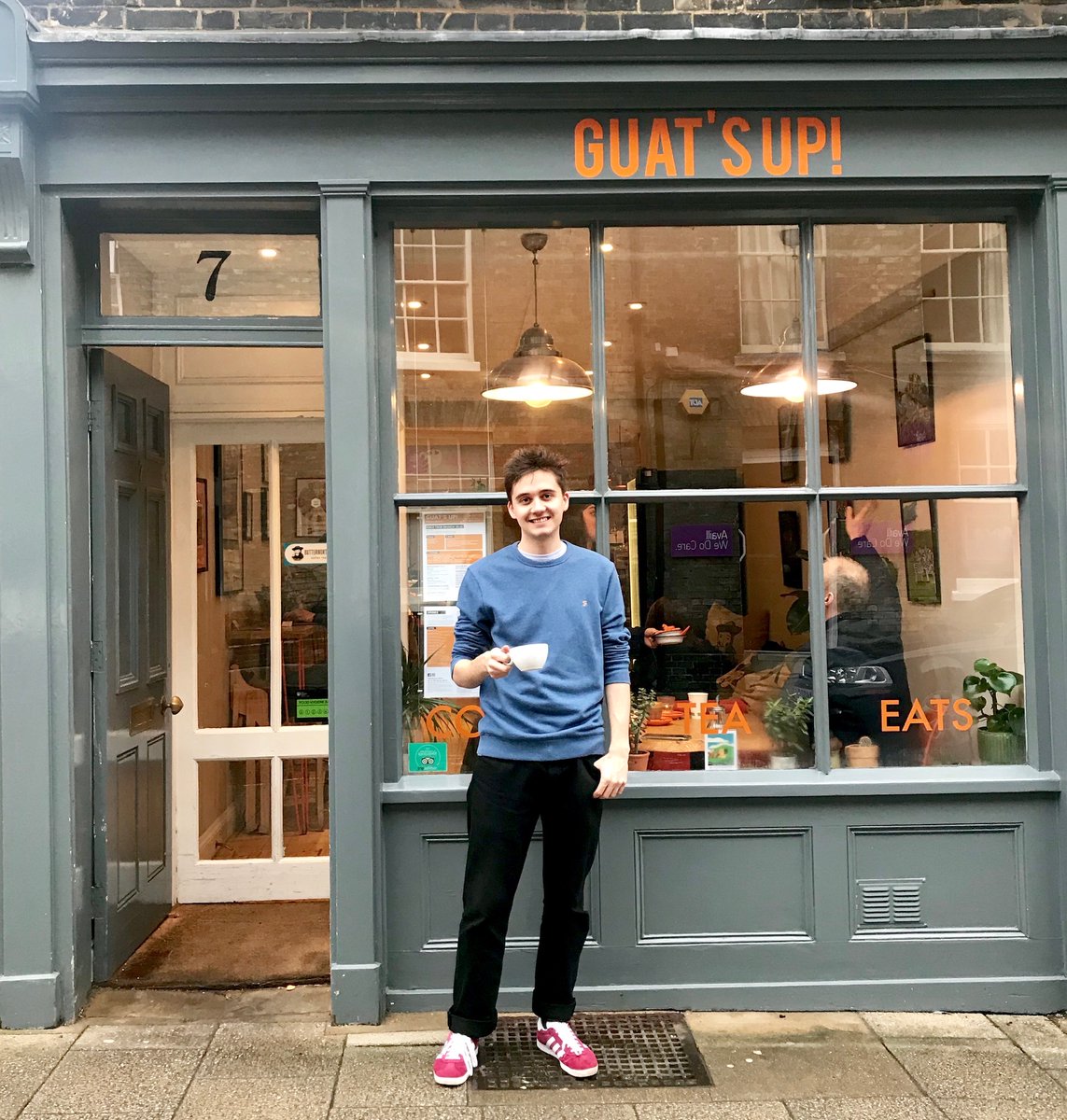 #supportsmallbusinesses ✔ Last week we met up with Callum from Guat's Up! They offer coffees roasted in Moreton Hall. 

Guat’s Up! loves to support local artists by hosting exhibition nights  🎨 and with an ever changing menu, the coffee shop is continuously evolving!