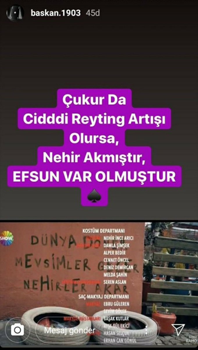 serdil_ce's tweet photo. @gokhanhorzum @PaulDonatello @modakitap Fidye için sizi kaçırmışlar gibi geldi bize senaryoyu artik başkan denen medya soytarisinin yazdığı söylendi #çukur neyle duyar kasarsa kassın baş karakteri #karaktersizyamac yaptınız #babasininoglu diyerek siyrilamazsiniz #nehyam giderken yamac in şerefini de götürdü https://t.co/d7jwhbQ1WR