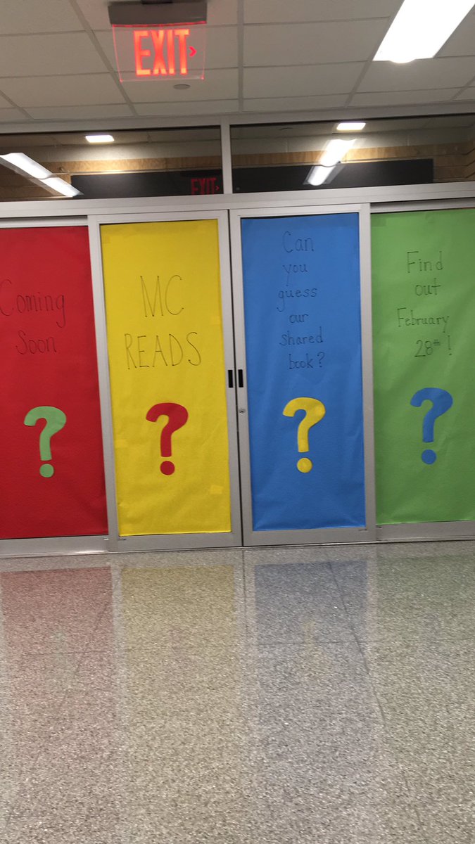 mcmechens's tweet photo. What a great way to get our readers excited! Can’t wait to find out our shared book! @DoeRun #MCReads #manheimcentral #wildlyexcited https://t.co/dAN67qUSm2