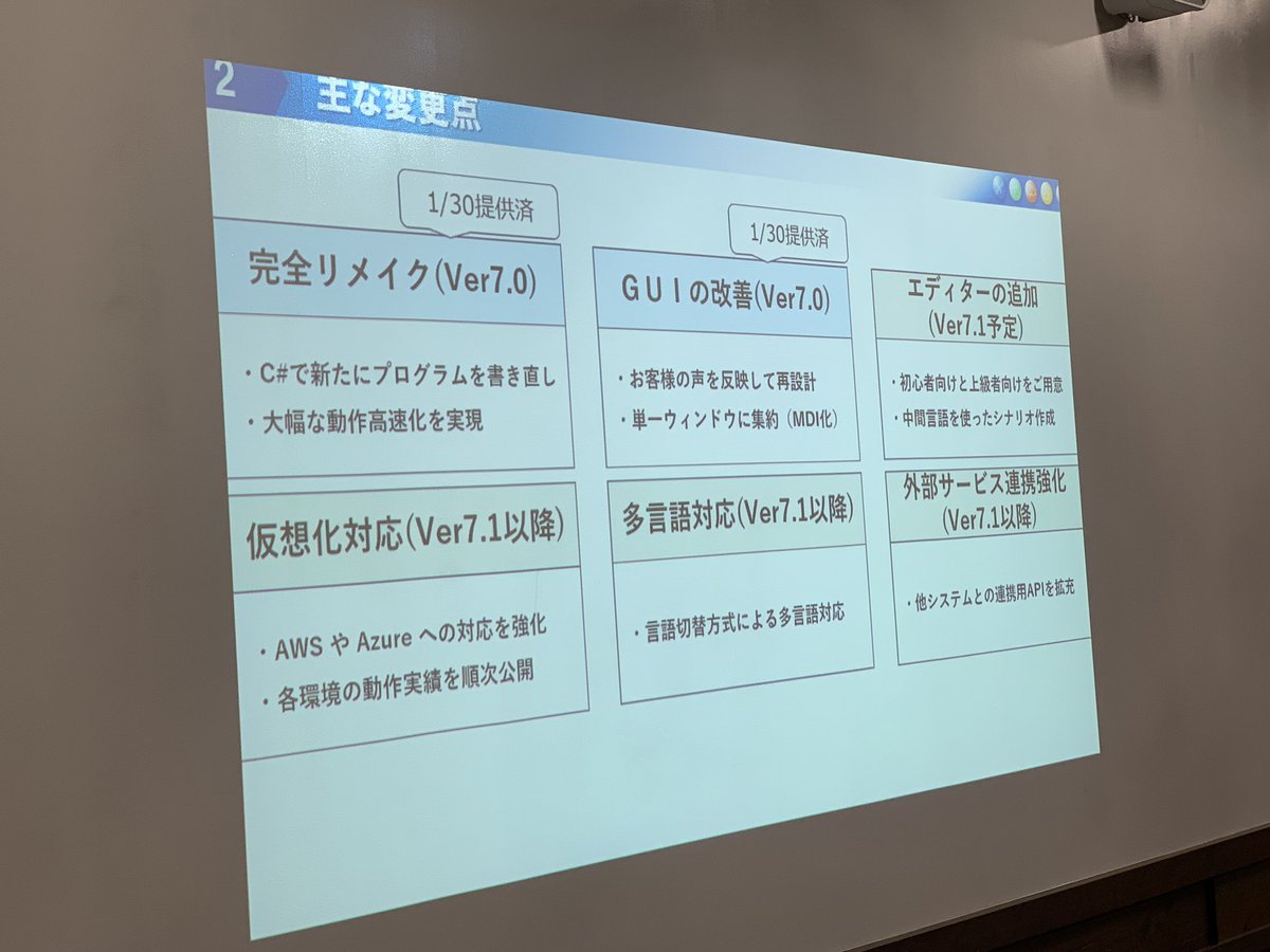 RyoMorisea's tweet photo. 完全にリメイクされたWinactor ver.7‼️

JAVAからC#へ。

ふむふむ！

確かに速くなってる！
内部計算を6と7で比較すると15倍も差が！

#RPALT #RPALT大阪 https://t.co/vS6ThnVArP