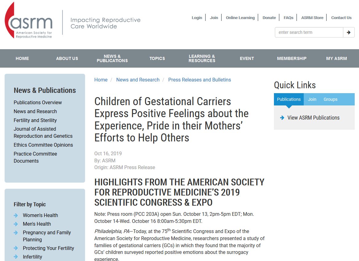 Las llaman vasijas, pero están orgullosas d sus decisiones.
Y se nota hasta en sus propios hijs, q expresan sentimientos positivos sobre la experiencia y se enorgullecen d los esfuerzos de su madre para ayudar a otrs
#GestaciónSubrogada

#StopSubrofobia

asrm.org/news-and-publi…