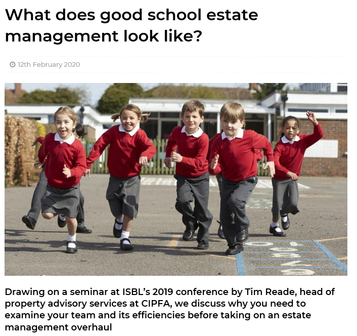 Do you know what Good School Estate Management looks like??? 
We can help... contact us on 01244 399699 or property@cipfa.org  
edexec.co.uk/what-does-good…