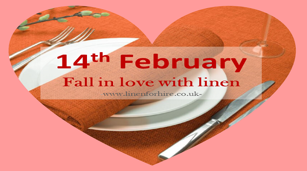 Fall in love with linen this Valentine's day.  Place your order before 2pm to guarantee next day delivery.  We stock over 150 colours and styles of table linen, all available to hire with no minimum order or deposit required.  Get in touch via  email at ideas@linenforhire.co.uk