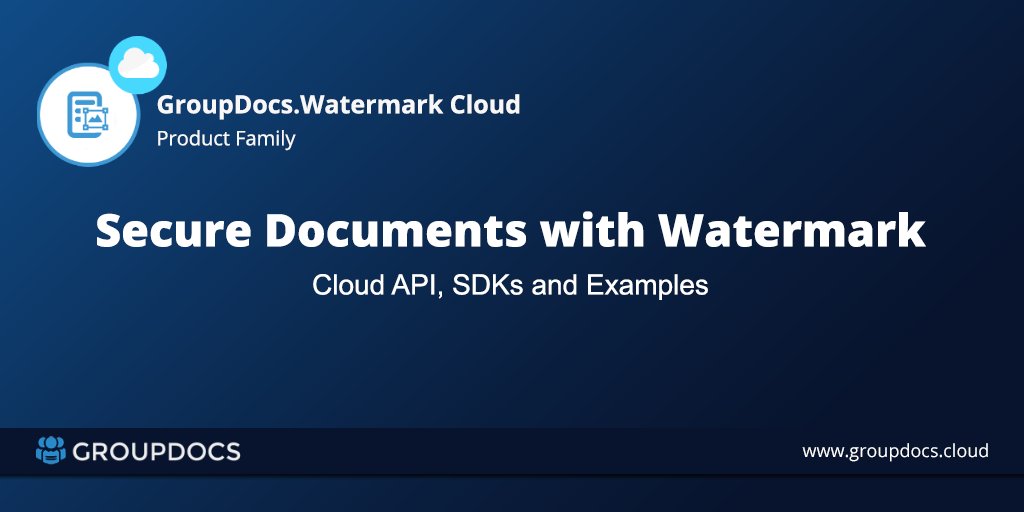GroupDocsCloud's tweet image. Secure your Documents with Watermarks in .NET or #Java.
Add, Remove and Update Watermarks using the Cloud API.
blog.groupdocs.cloud/2020/02/06/wat…
#cloud #watermark