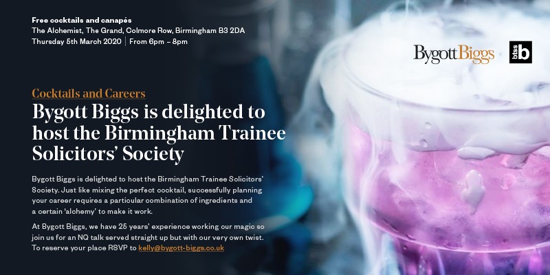 Join us on Thursday 5 March at The Alchemist, Colmore Row, Birmingham as we host the <a href="/BTSSEvents/">BTSS</a> for our NQ talk with a difference. The most honest and inciteful talk you will hear as you approach qualification as a solicitor.