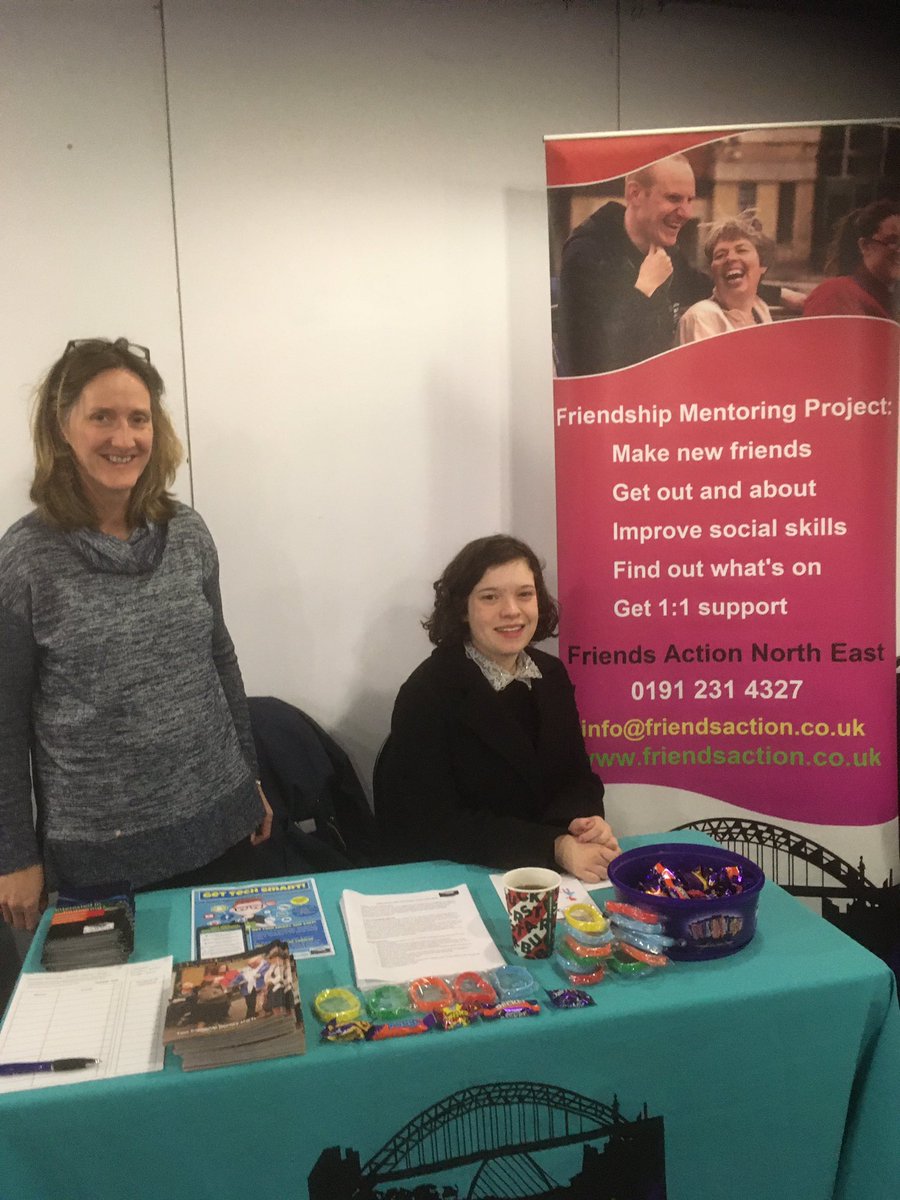 Fancy volunteering? Lucie and Cara are at Newcastle University Student union (basement)to chat to about some great volunteering opportunities <a href="/FriendsAction/">Friends Action NE</a> #learning disabilities #autism #volunteering