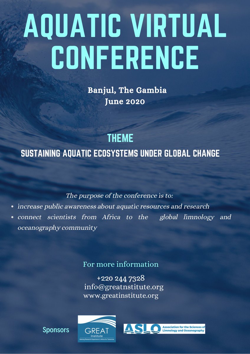 Save The Date! @aslo_org @ScienceUtg @AquaticSciences @Oceanium_dakar @ptvgambia @QTV_Gambia @