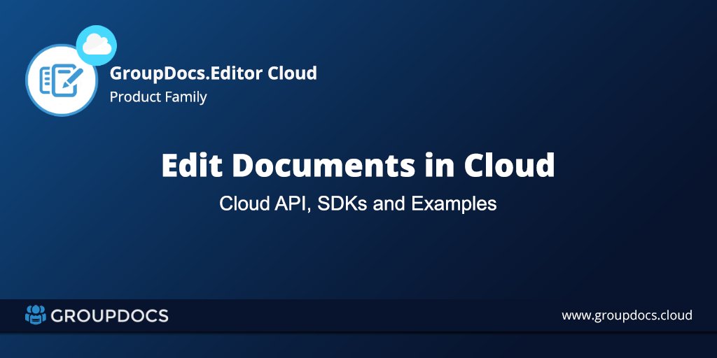 GroupDocsCloud's tweet image. Edit your Documents in the Cloud.
Document Editing Cloud API for Word Processing Documents, Spreadsheets, Presentation and many other document formats.
blog.groupdocs.cloud/2020/02/11/doc…
#editor #cloudapi