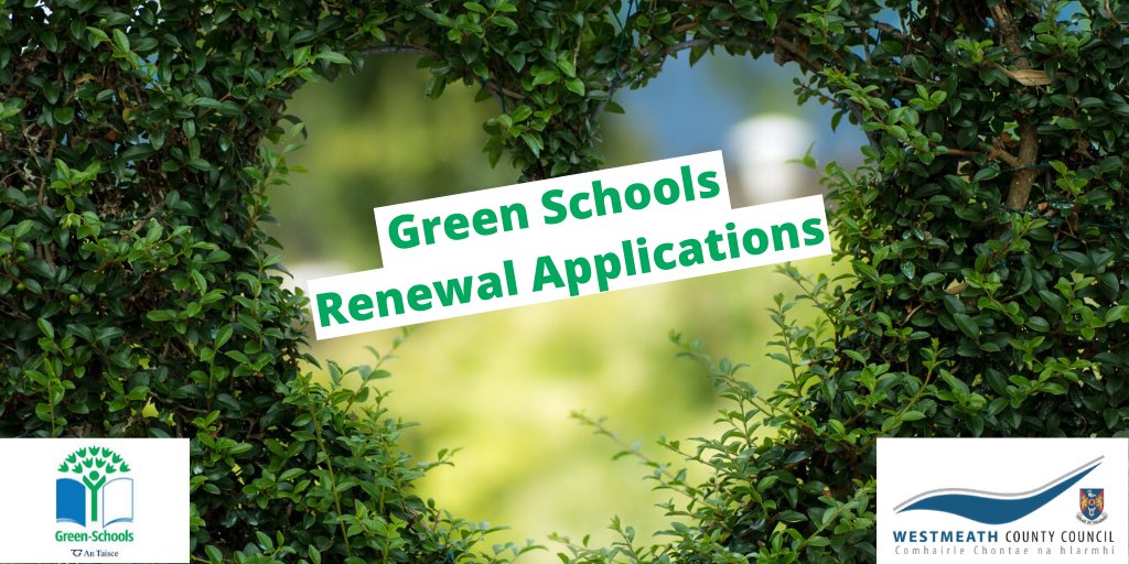 Westmeath County Council (@westmeathcoco) on Twitter photo The #GreenSchools Renewal Application deadline is 27 March.
So if you're applying for assessment for your Green Flag (to be awarded in 2020) please contact our Environment Dept on 044 933 2125 or email awareness@westmeathcoco.ie to make arrangements. The #GreenSchools Renewal Application deadline is 27 March.
So if you're applying for assessment for your Green Flag (to be awarded in 2020) please contact our Environment Dept on 044 933 2125 or email awareness@westmeathcoco.ie to make arrangements.