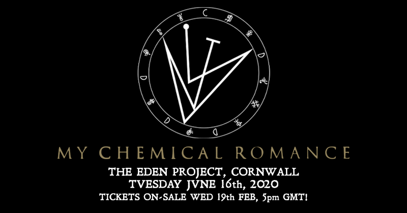 Eden Sessions (@theedensessions) on Twitter photo New announcement! My Chemical Romance will play Eden on 16 June before their three huge shows at the Stadium MK in Milton Keynes. Tickets now on sale to Inside Track Passholders and will go on general sale at 5pm on Wed 19 Feb. <a href="/MCRofficial/">My Chemical Romance</a> New announcement! My Chemical Romance will play Eden on 16 June before their three huge shows at the Stadium MK in Milton Keynes. Tickets now on sale to Inside Track Passholders and will go on general sale at 5pm on Wed 19 Feb. <a href="/MCRofficial/">My Chemical Romance</a>
