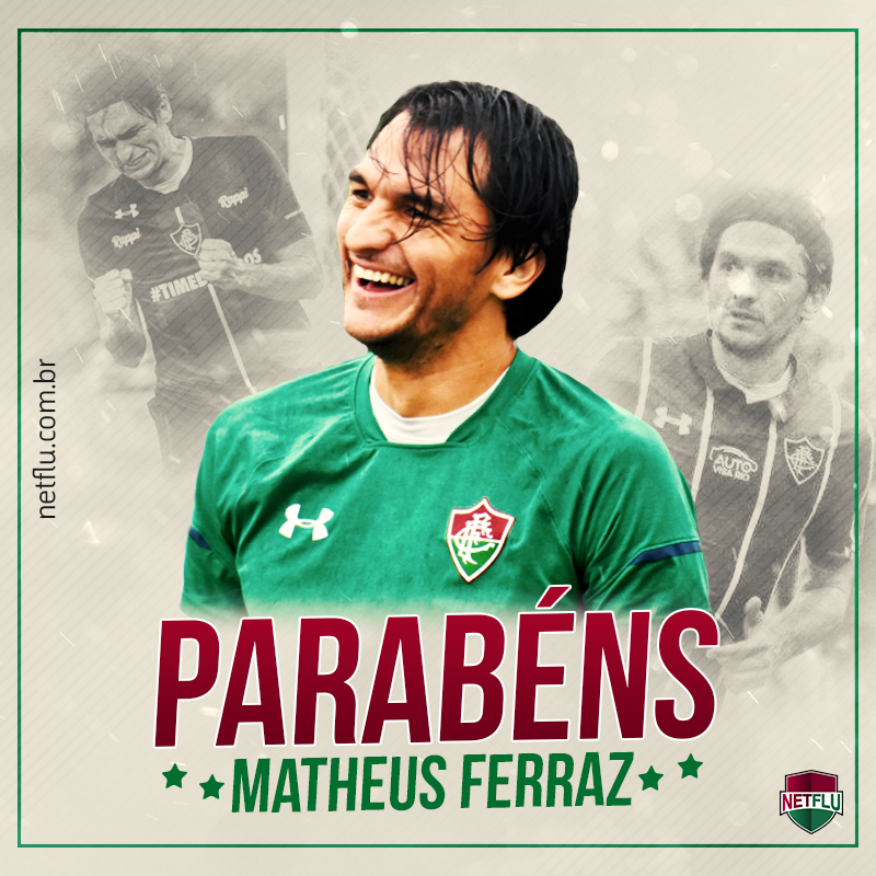NETFLU's tweet photo. Hoje o zagueiro Matheus Ferraz faz aniversário e completa 35 anos!
.
Aproveite e deixe sua felicitação para o Xerife da nossa zaga!
.
Felicidades, guerreiro!🇮🇹👊🎉
.
#NETFLU #Fluminense #Nense #Flu #MatheusFerraz #Tricolor https://t.co/AqlU09GU2X