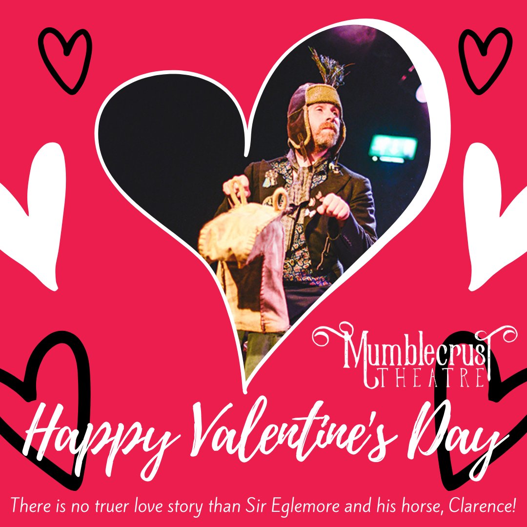 #HappyValentinesDay from #Mumblecrust! Cos there's no truer love story than Sir Eglemore and his horse... Catch him in The Tale of the Cockatrice at <a href="/PortsmouthGhall/">Portsmouth Guildhall</a> on 29th Feb! tinyurl.com/uq685ap #love #FamilyTheatre #puppetry #music #storytelling #puppets #whatson