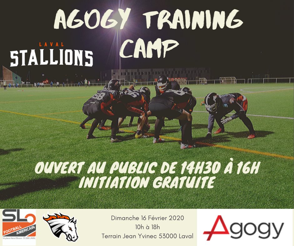 L'équipe senior organise dimanche 16 février un training camp sur son terrain de match. 
L'ensemble de la section football du Stade Lavallois Omnisports vous convie à une initiation gratuite de 14h30 à 16h.
Venez nombreux !

#laval #footballamericain #footus53 #footus #flag
