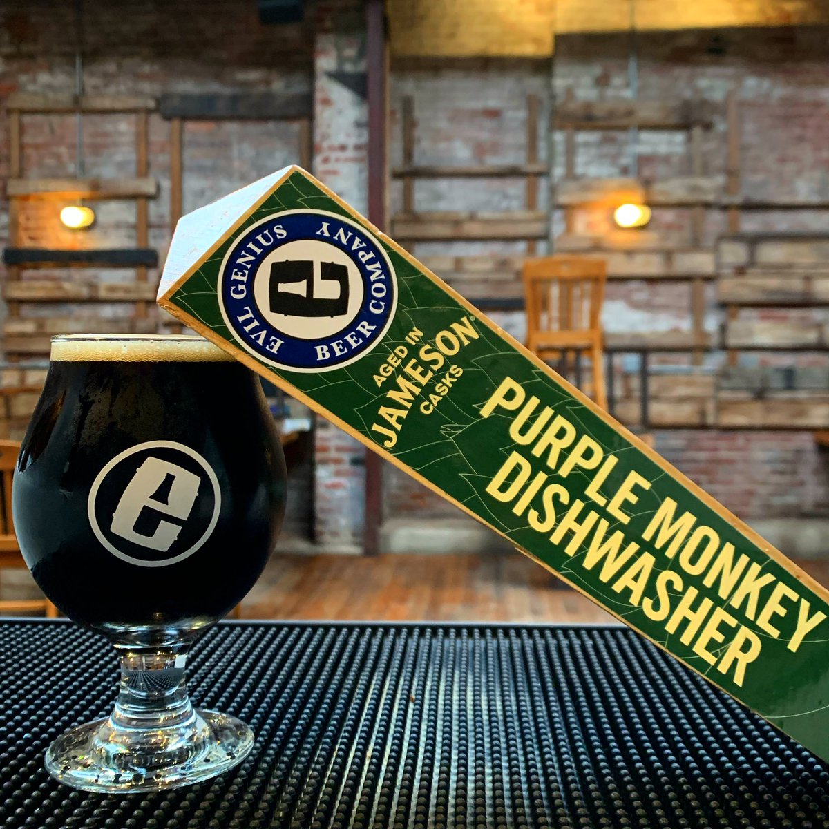 It’s finally here! Our 🥃 Jameson Barrel Aged Purple Monkey Dishwasher Chocolate Peanut-butter Porter 🍻 is on tap now at the lab! Try and say that five times fast! 😝⁣
⁣
#lovethybar #lovethyneighborhood #jamesoncaskmates #drinkingbuddies @jameson_us