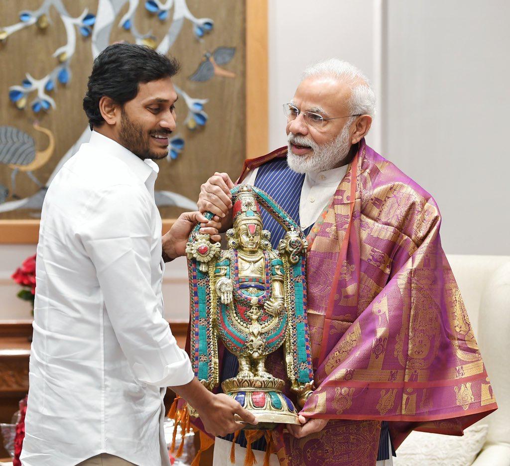 umasudhir's tweet photo. Wishlist presented by @AndhraPradeshCM @ysjagan to @PMOIndia @narendramodi when he met him in Delhi this evening: #SCS, #Polavaram, release of funds, invitation to come to #AP on #TeluguNewYear #Ugadi, also request clearance for #DishaAct, abolishment of legislative council @ndtv https://t.co/hNUQQ7ATQC