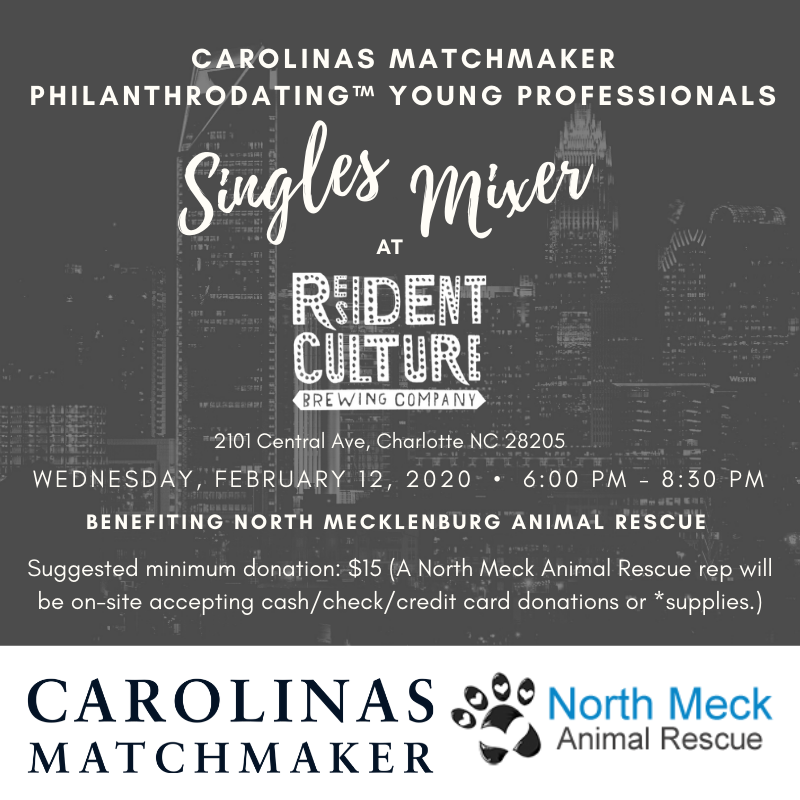JewishMatcher's tweet photo. See all you single young professionals at my Philanthrodating event tonight at Resident Culture benefiting North Mecklenburg Animal Rescue. Register here: https://t.co/sNEF0OGRDn https://t.co/nenEDNdIBW