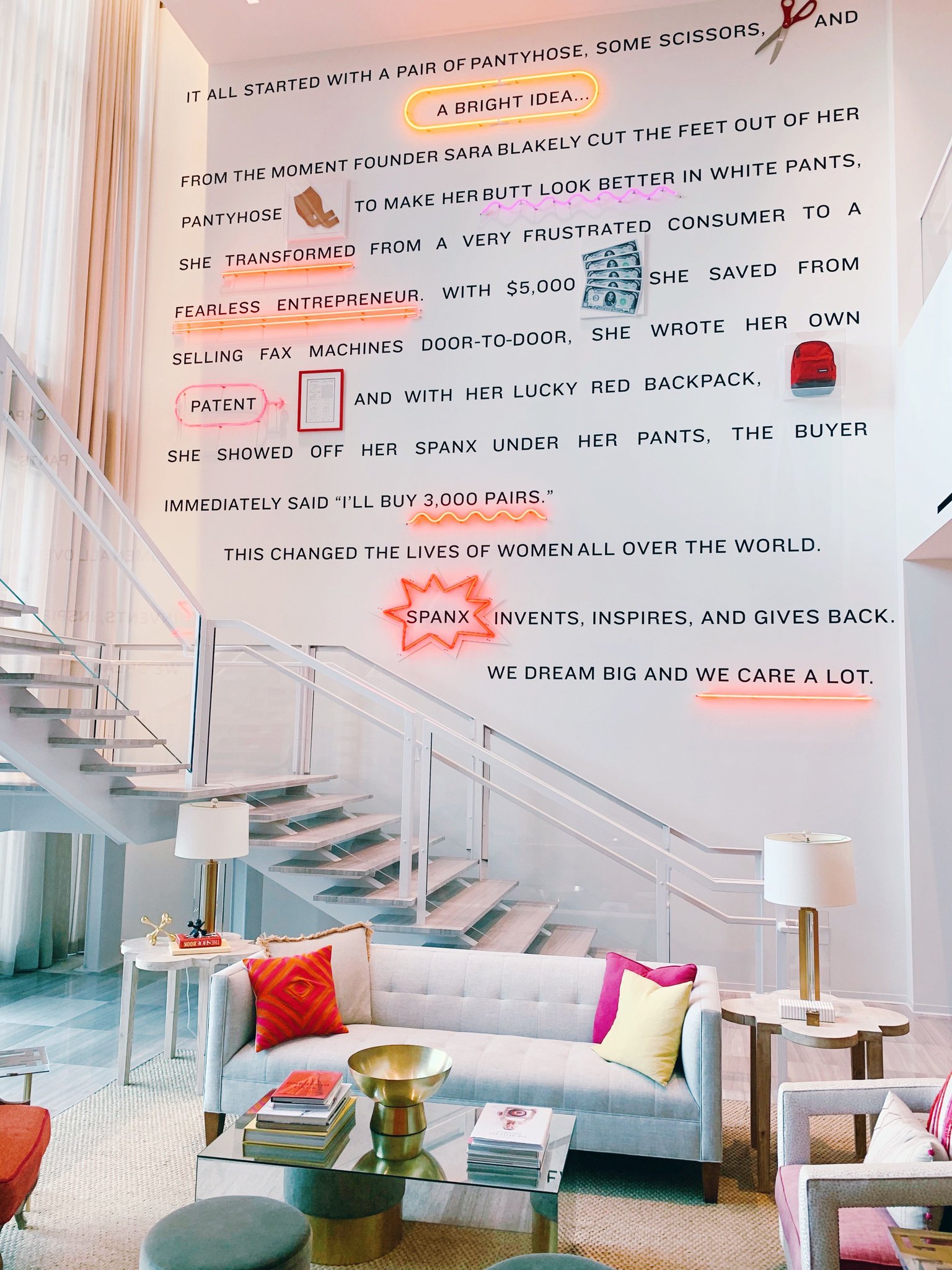 Welcome to the @Spanx HQ! 💥 This is the lobby at our home office