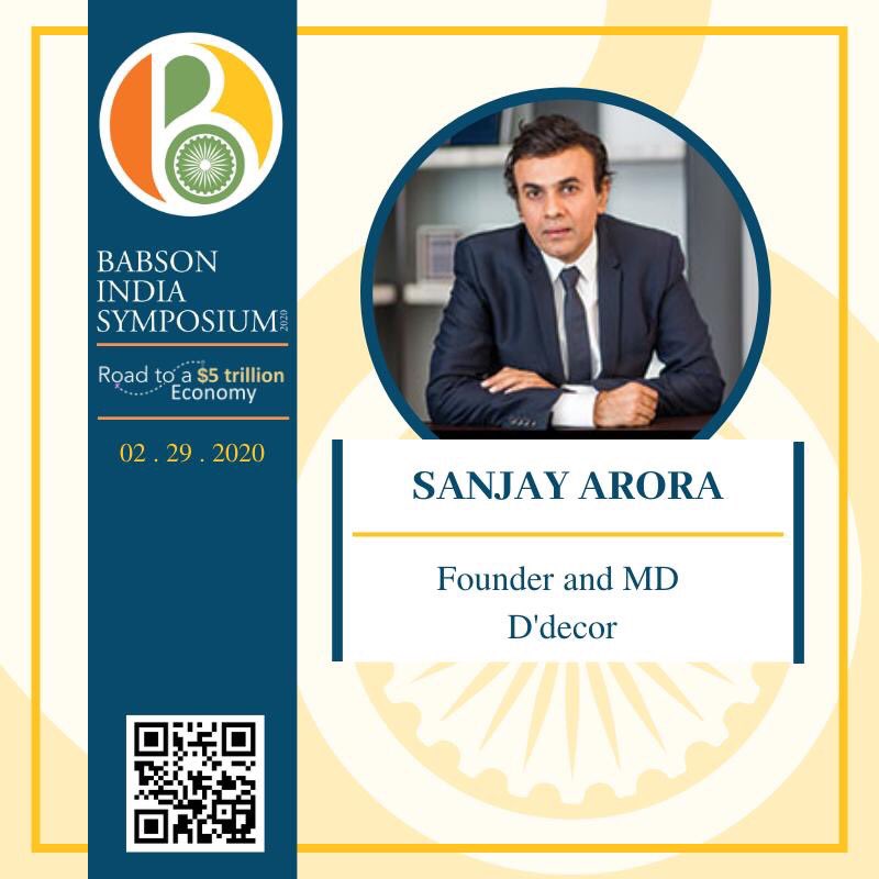 Sanjay Arora is the founder of D’Decor home fabrics, the largest manufacturer of woven curtain and upholstery in the world. 
Hear him at #BIS2020 talk about family business and changing trends. 
Visit: babsonindiasymposium.com for more info. 
#retail #babson