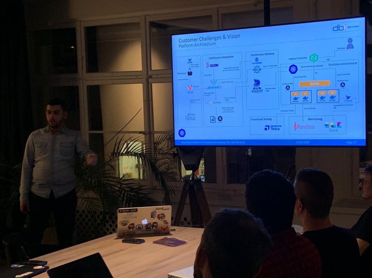 Presenting @jenkinsxio at Zurich CI/CD meetup. #Kubernetes #dbiservices #jenkinsx