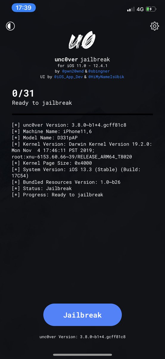 SamGuichelaar's tweet photo. Hello #Unc0ver on iOS 13.3 on A12 https://t.co/vY8wkKFT2S