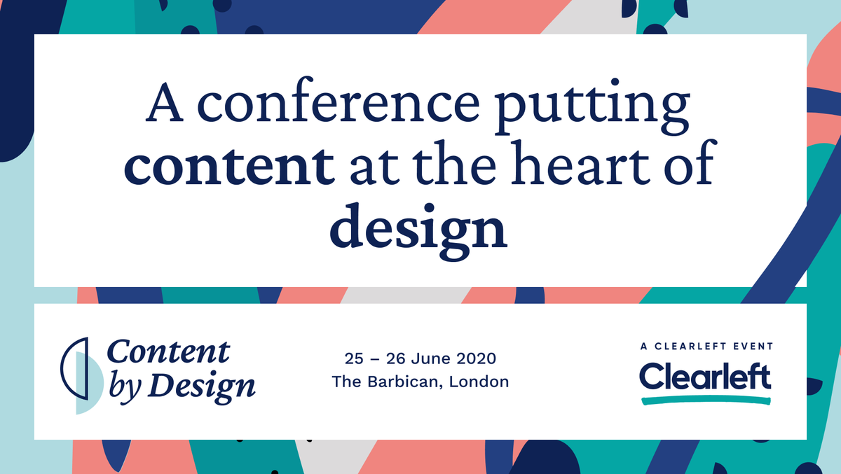 Colourful graphic introducing the conference putting content at the heart of design