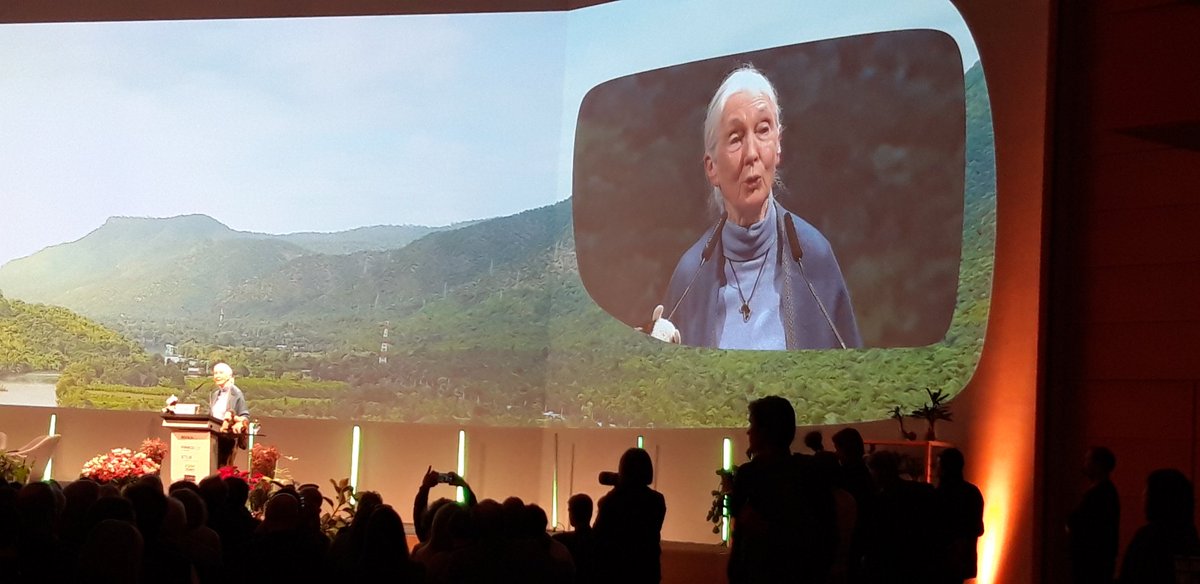 Dr. Jane Goodall @JaneGoodallInst opens #Biofach2020 with strong speech on the impact of society, pesticides, intensive farming ... on #soil, #biodiversity & #ClimateEmergency  - presenting passionate #organicfarmers as part of the solution, because #organicdelivers