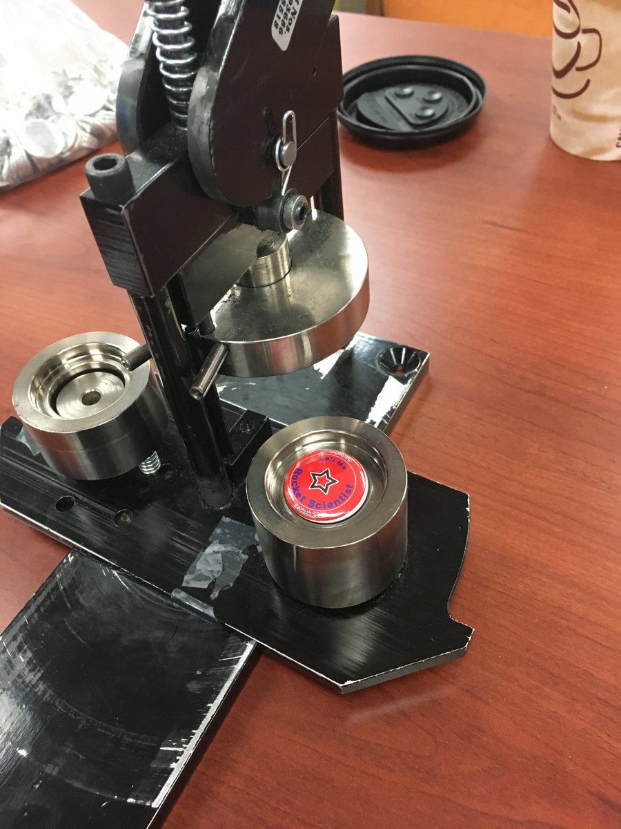 EngineeringLib's tweet image. Stop in and make your own #stem #button with the #buttonmaker!