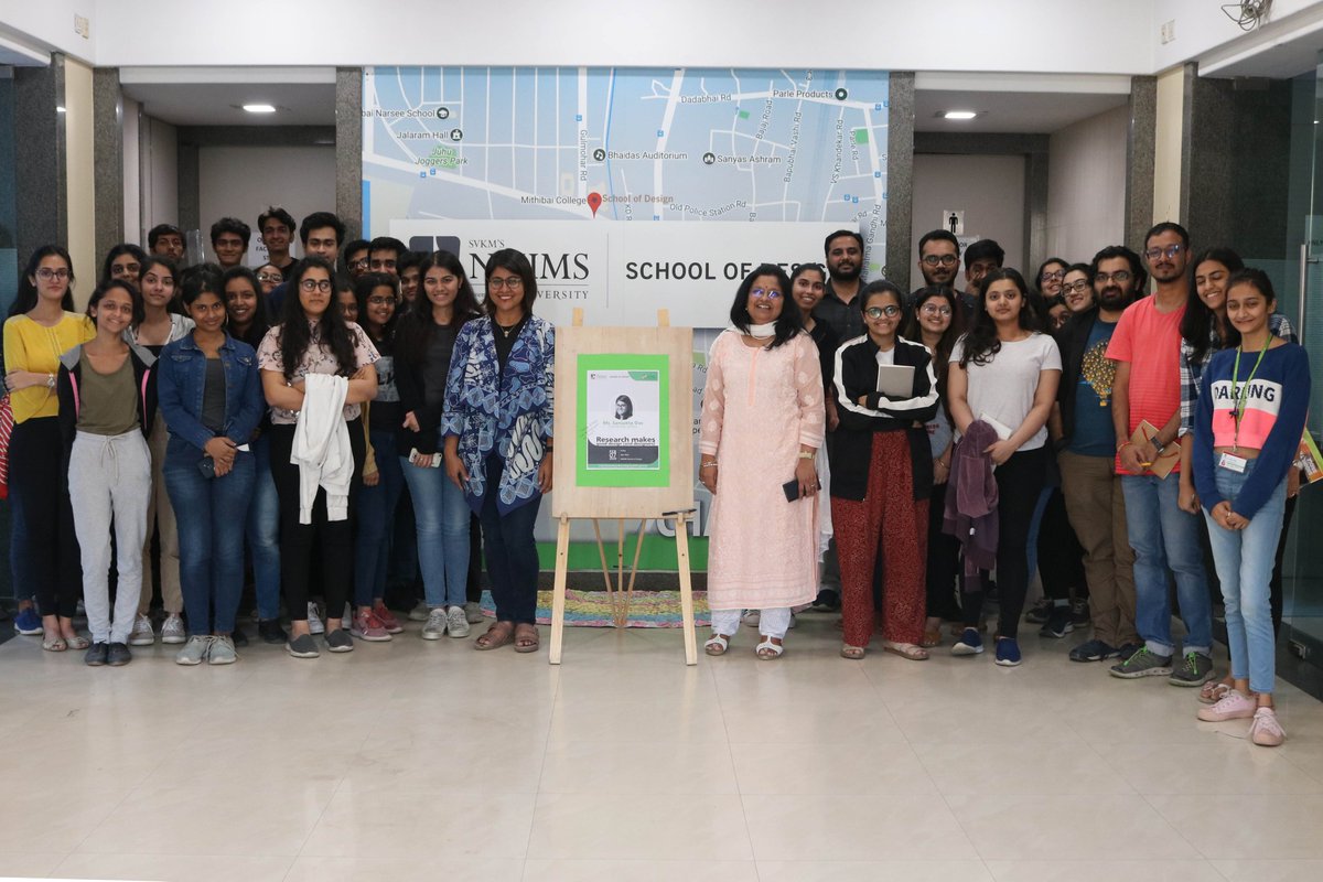 nmims_design's tweet photo. Ms. Sanjukta Das, Creative Lead, @DalbergDesign shares her perspective on 'Research makes good design (and designers)', through case studies in the development sector.
Admissions Open for 2020, apply now at https://t.co/tiSlhWPVfc
#NMIMS #NMIMSDesign #HumanisingTechnology https://t.co/PkviaqxUjC