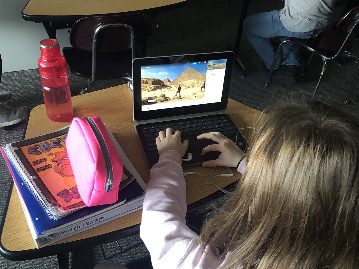 BScholl33's tweet photo. Diving into Ancient Egypt w/ Mr. Hunsicker for students to apply their knowledge and skills about what they have learned using #googlevrtour @MurphysMusings5 @_Mike__Kelly #connectwithyourcontent #makeitreal https://t.co/NJYLU5qUuS