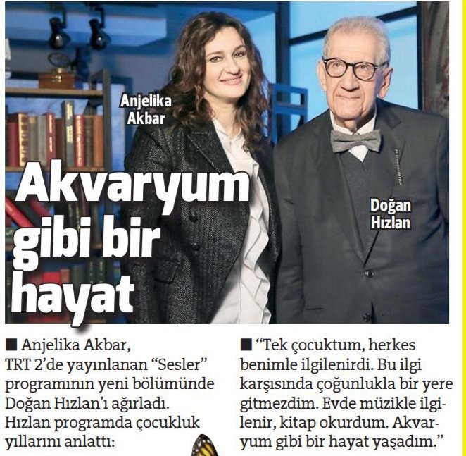 Eleştirmen Doğan Hızlan yarın akşam (Perşembe) saat 23.30'da #trt2 ekranında yayınlanacak Anjelika Akbar ile SESLER  programında konuğum olacak. Bekleriz:) <a href="/trt2tv/">TRT 2</a> #trt2
Photo by <a href="/selencao/">Selencao</a>
#doğanhızlan #anjelikaakbarilesesler